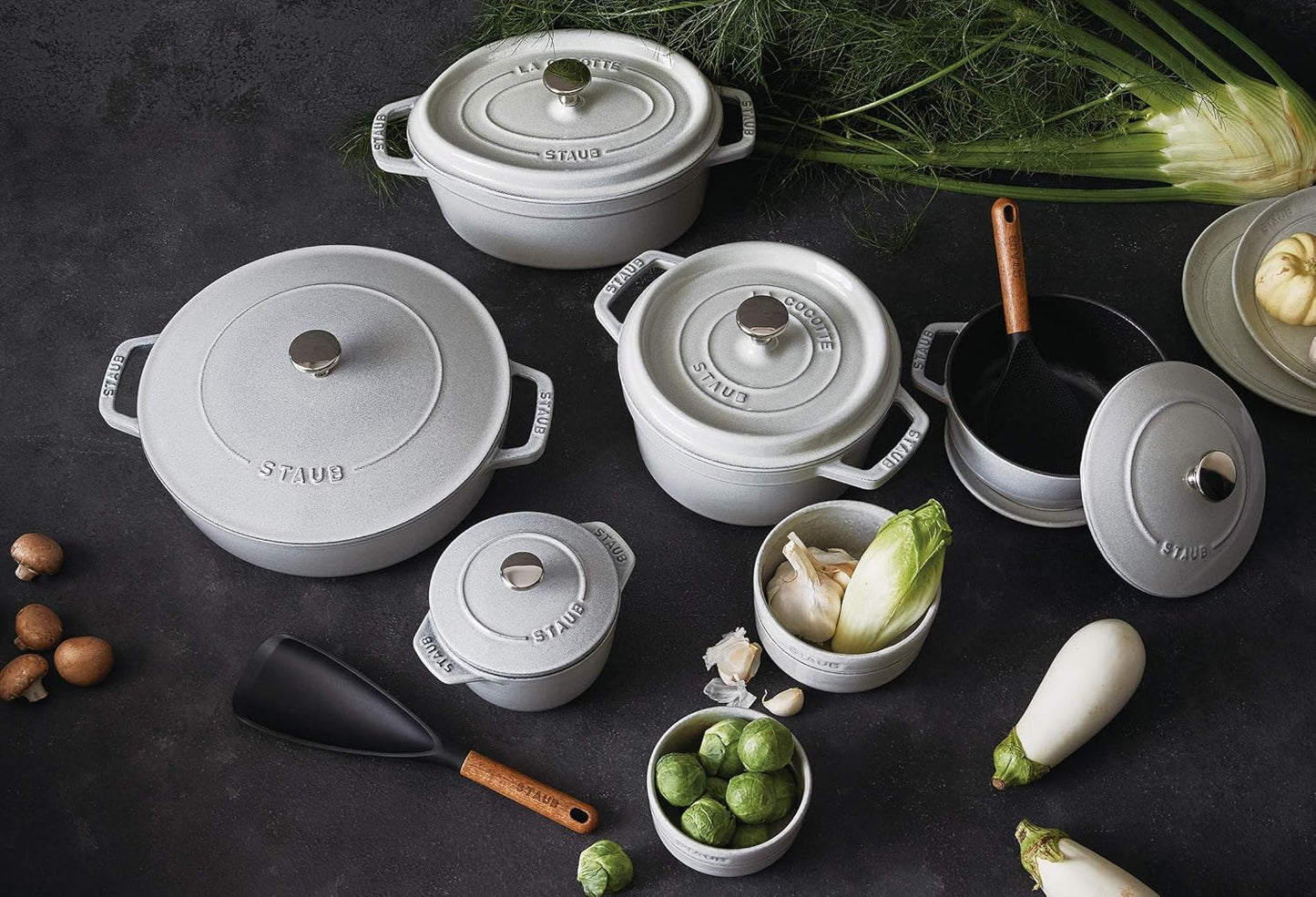 staub Braiser 40501-484 Saute Pan, Campagne, 9.4 inches (24 cm), Both Hands, Cast Enameled Pot, Shallow Type, Sukiyaki, Induction Compatible, Japanese Serial Number Included