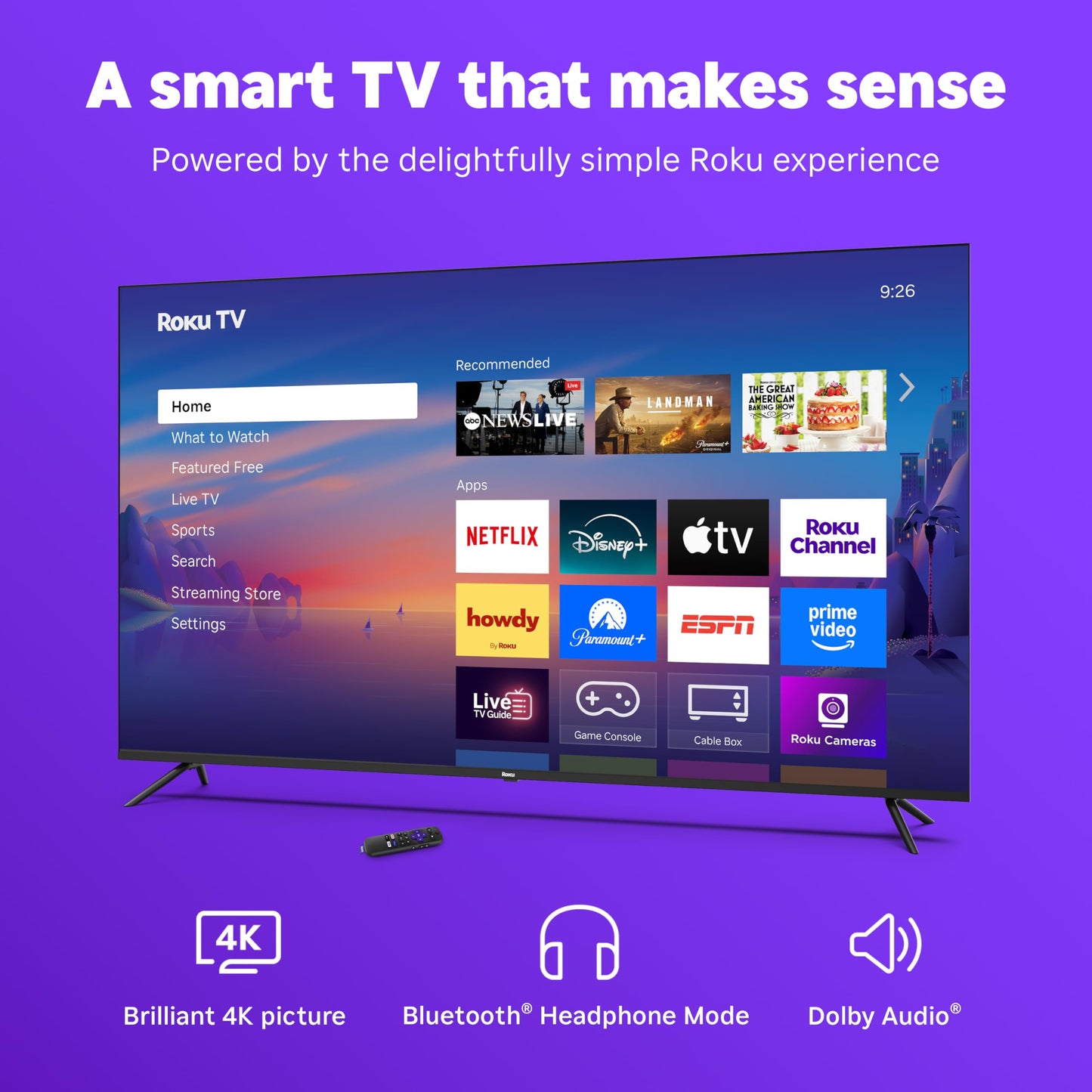 ROKU 50-Inch 4K HDR Smart LED TV with Wi-Fi Streaming