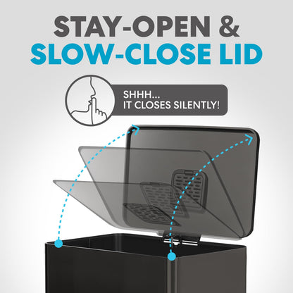 SIMPLI-MAGIC 13.2 Gallon Step Trash Can - Odor Control, Hands-Free