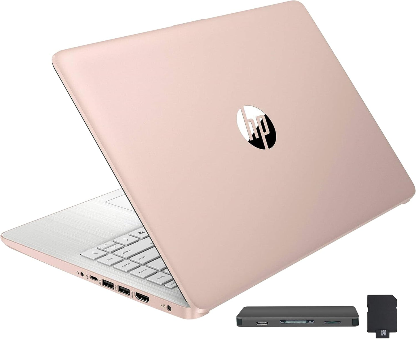 HP Stream 14" HD BrightView Laptop, Intel Processor N150, 16GB RAM, 416GB Storage (128GB eMMC + 288GB Docking Station Set), Intel UHD Graphics, 720p Camera, Wi-Fi, 1 Year Office 365, Win 11 S, Gold.