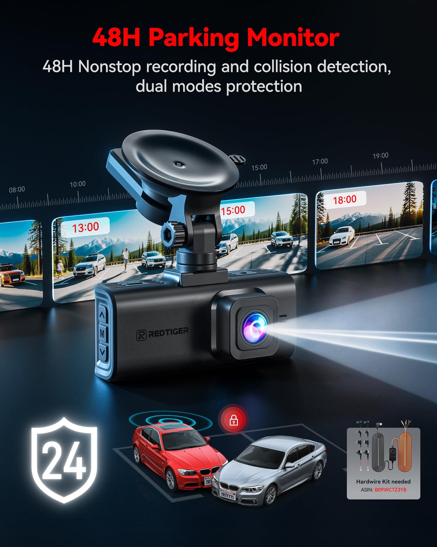REDTIGER 4K STARVIS 2 Dash Cam Front & Rear with GPS