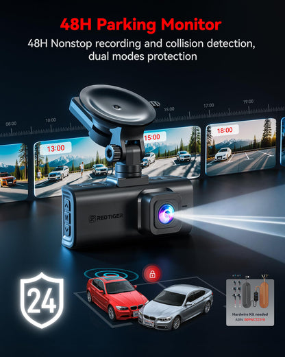 REDTIGER 4K STARVIS 2 Dash Cam Front & Rear with GPS