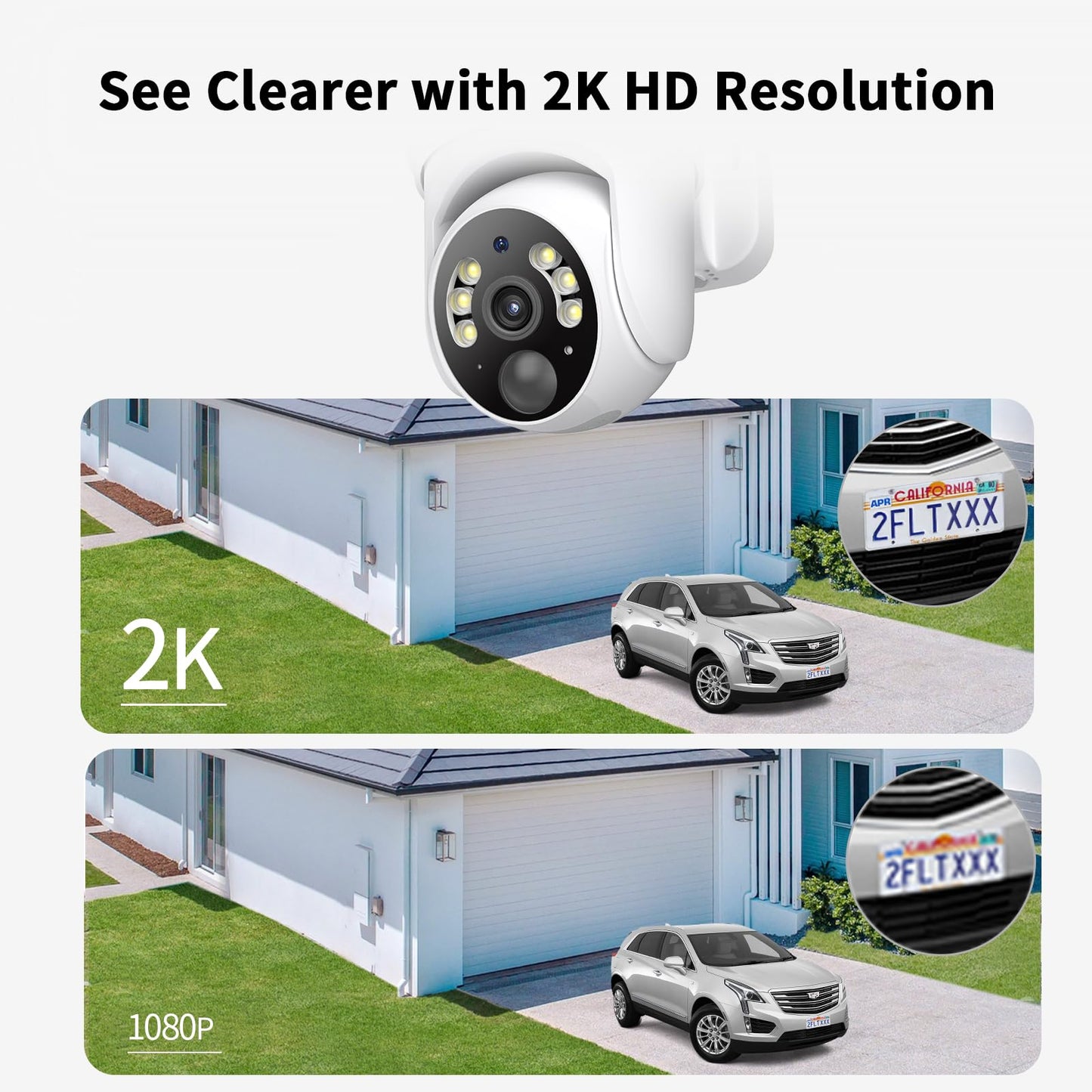 SEHMUA 2K Wireless Outdoor Security Cameras - 360Â° View