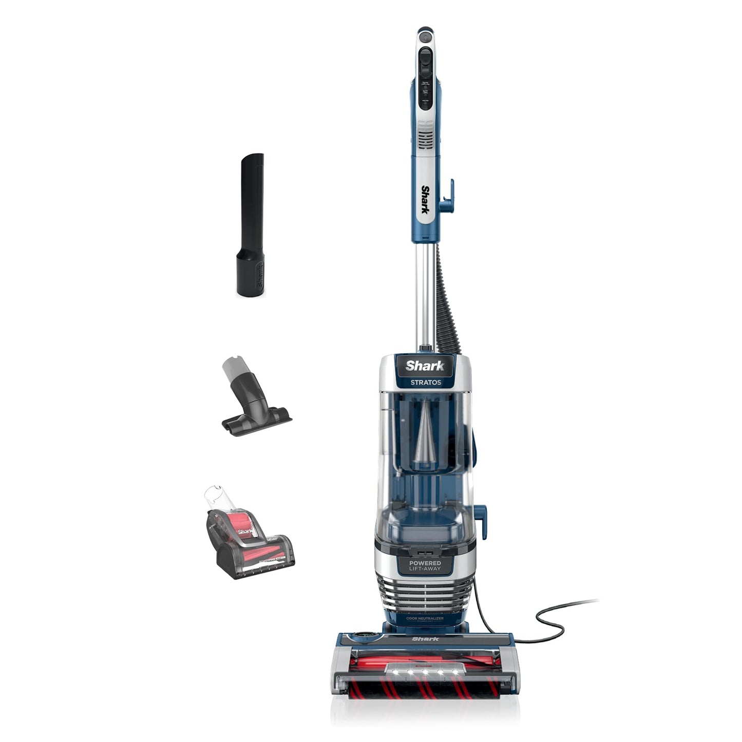 SHARK Upright Vacuum Stratos with DuoClean PowerFins Navy
