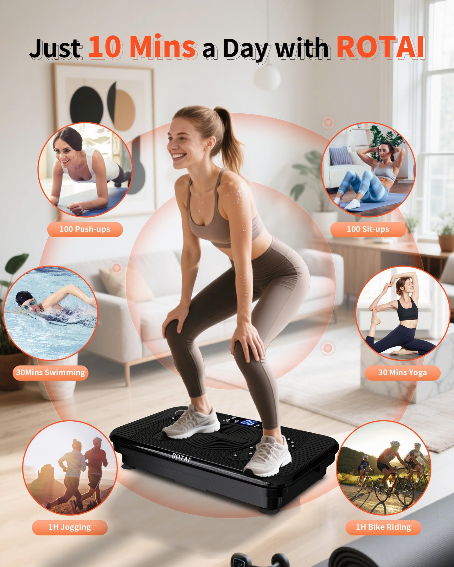 ROTAI Vibration Plate Exercise Machine for Weight Loss
