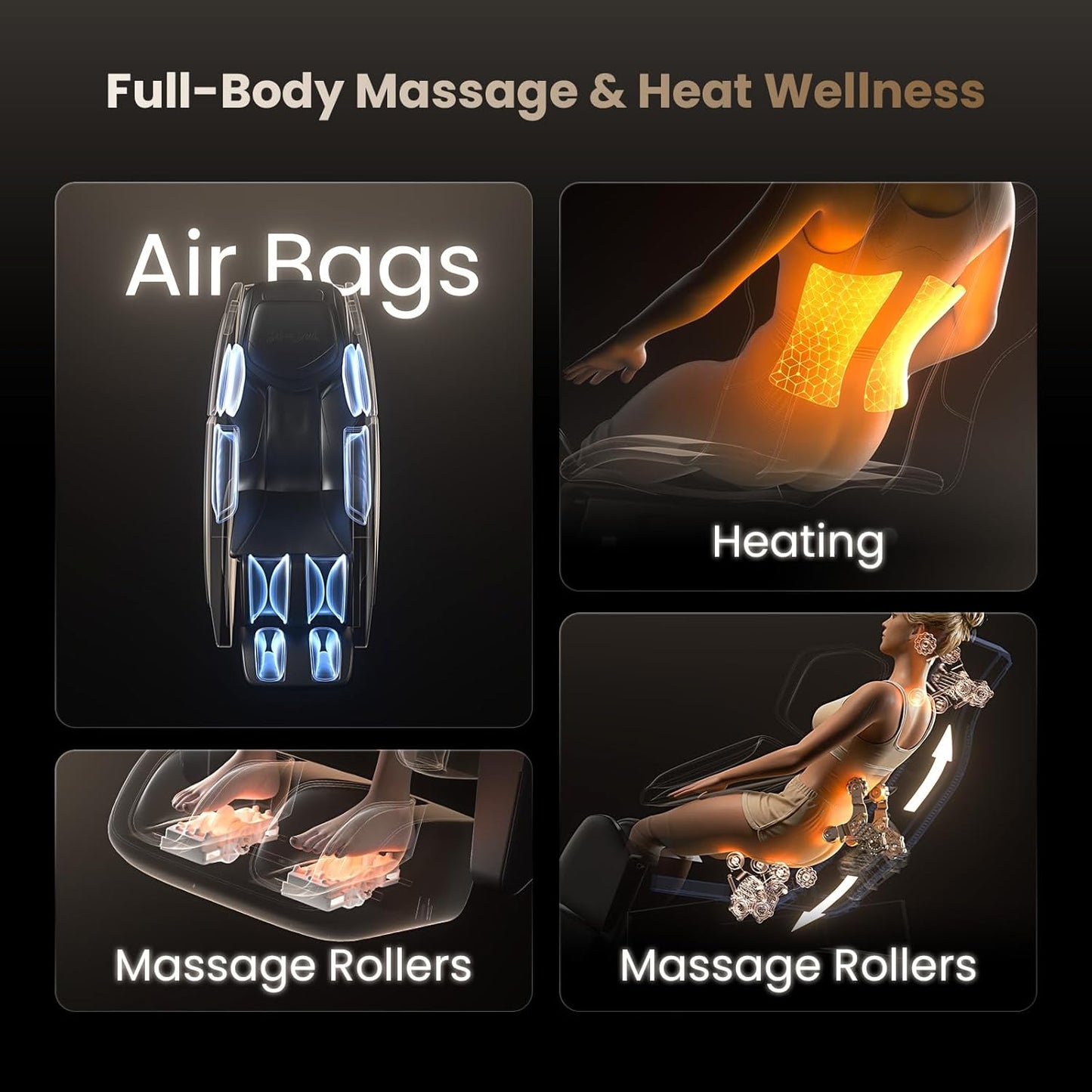 BOB AND BRAD iMaster Pro 4D Full Body Massage Chair, Co-Developed with Physical Therapists, 166° Zero Gravity SL-Track Recliner, Voice Control, Heat, Deep Tissue & Auto-Extend Calf for Tall Users
