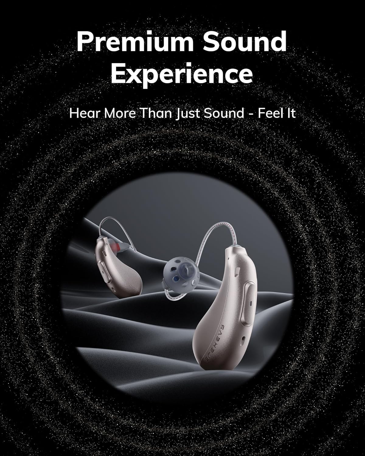 ELEHEAR-Beyond Pro Hearing Aids, Bluetooth Rechargeable OTC Hearing Aids for Seniors and Adults, Premium Sound Algorithm with VocClear 2.0, 30% Clearer Speech, Music Mode & Enhanced App, Champagne Gold