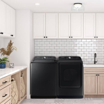 Samsung 5.5 cu. ft. Extra-Large Capacity Smart Top Load Washer with Super Speed Wash, Brushed Black, WA55CG7100AVUS