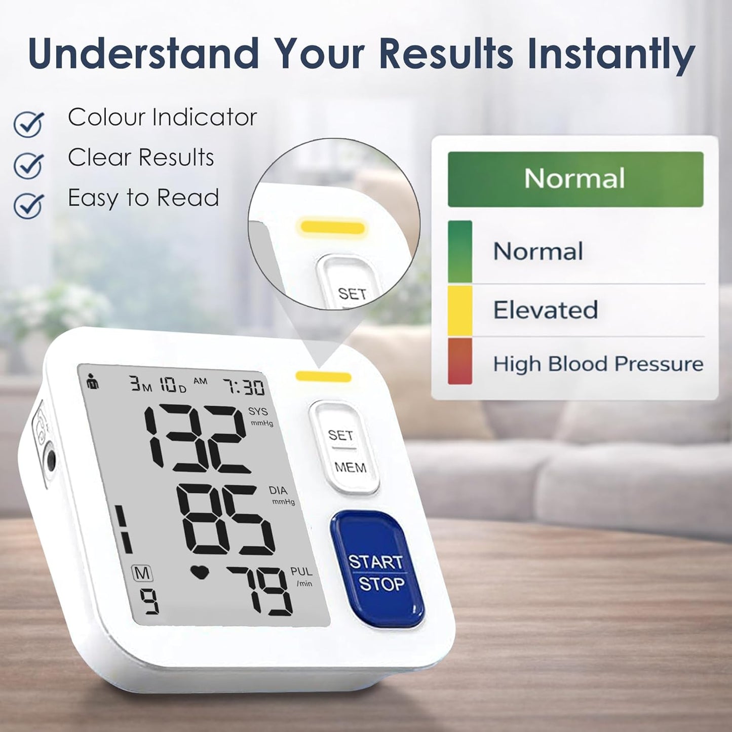 Blood Pressure Monitors for Home Use Upper Arm, Automatic Accurate BP Cuff 9"-17" with 4" LCD Screen, 2 x 90 Memory & HR Detection, Digital BP Machine with USB Cable 4 AAA Batteries & Storage Bag