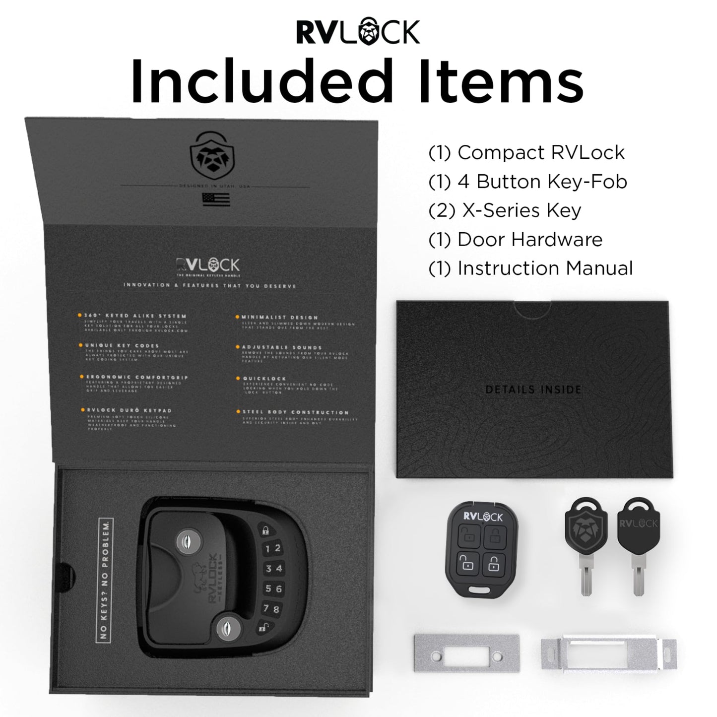 RVLOCK Compact RV Lock Keyless Entry with Remote Security