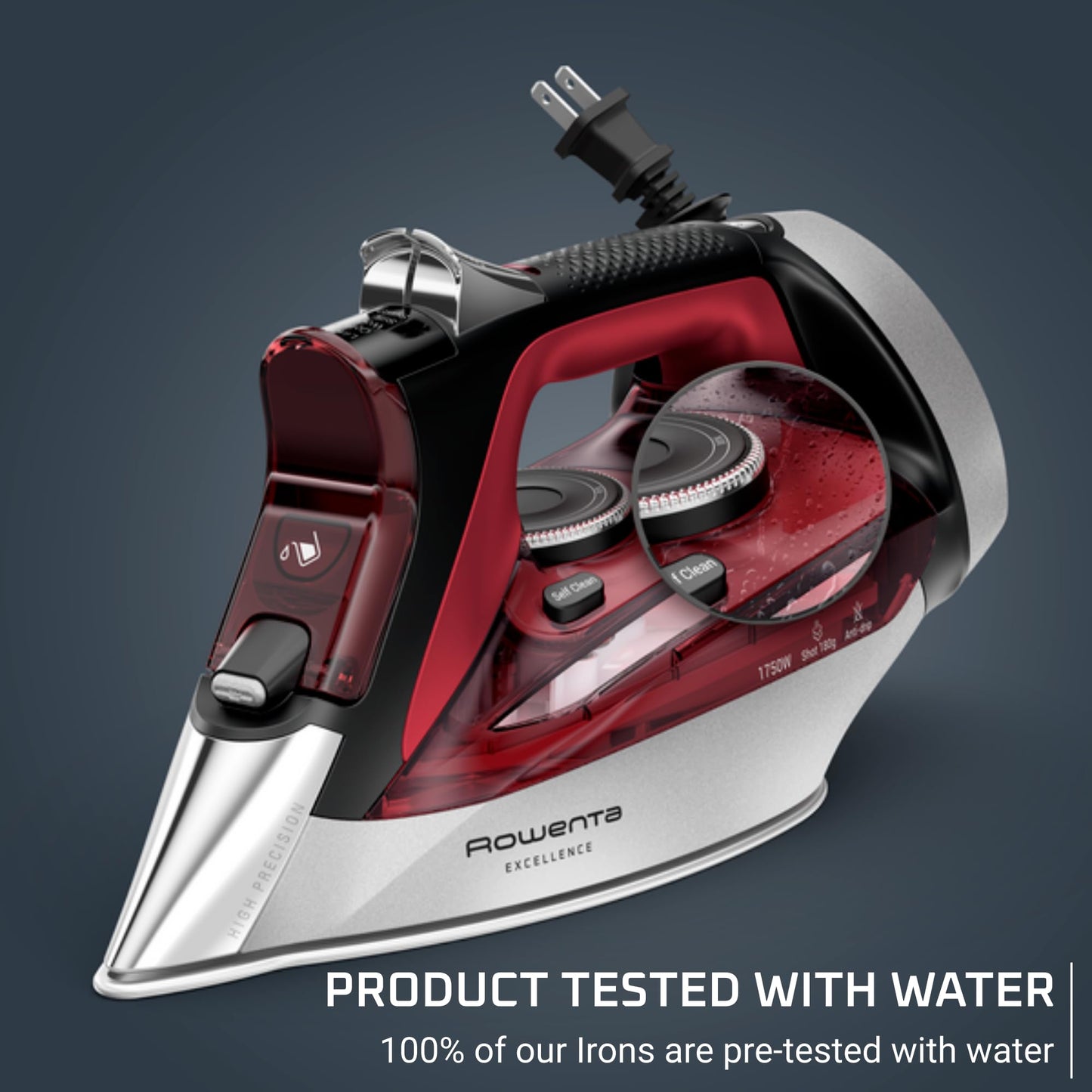ROWENTA Focus Excellence Stainless Steel Soleplate Steam Iron