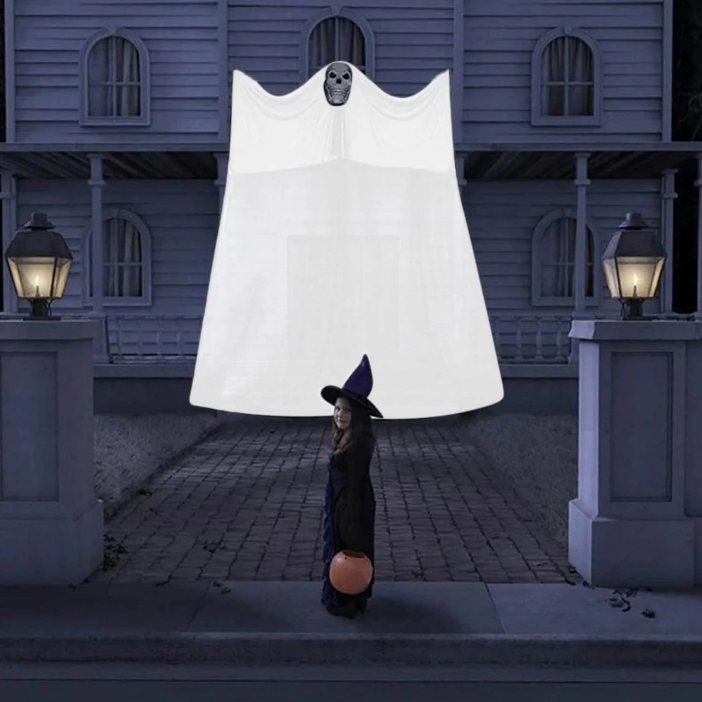 LED horror ghost yarn large hanging ghost light Halloween decoration
