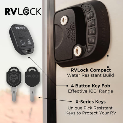 RVLOCK Compact RV Lock Keyless Entry with Remote Security