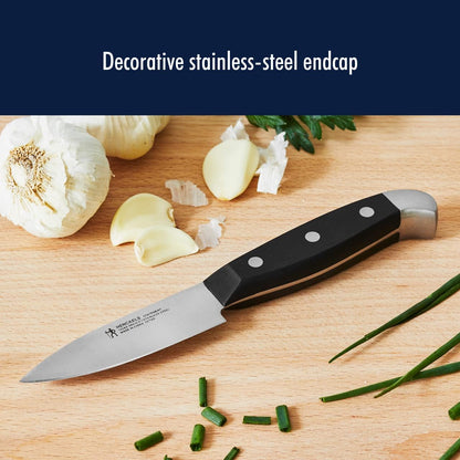 HENCKELS Statement Razor-Sharp 20-Piece Knife Set, Chef, Bread, German Engineered Knife Informed by over 100 Years of Mastery, Brown Block