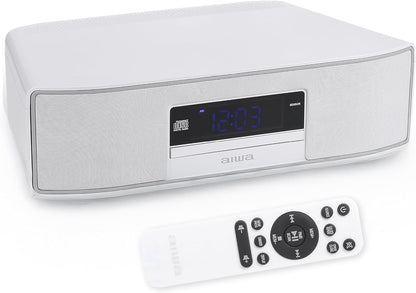 AIWA - Exos Home Speaker, Premium 30W RMS Sound System with CD Player, Bluetooth Connectivity, FM Radio, Optical Digital Input, Dual 1” Tweeters + Dual 2” Bass Units, IR Remote Control