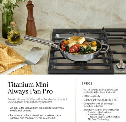 Our Place Titanium Pro Cookware Set | 10-Piece Pots and Pans Set with Always Pan Pro, Perfect Pot Pro & Minis | Non-Toxic No-Coating Nonstick | Induction & Oven-Safe up to 1000°F | Chrome