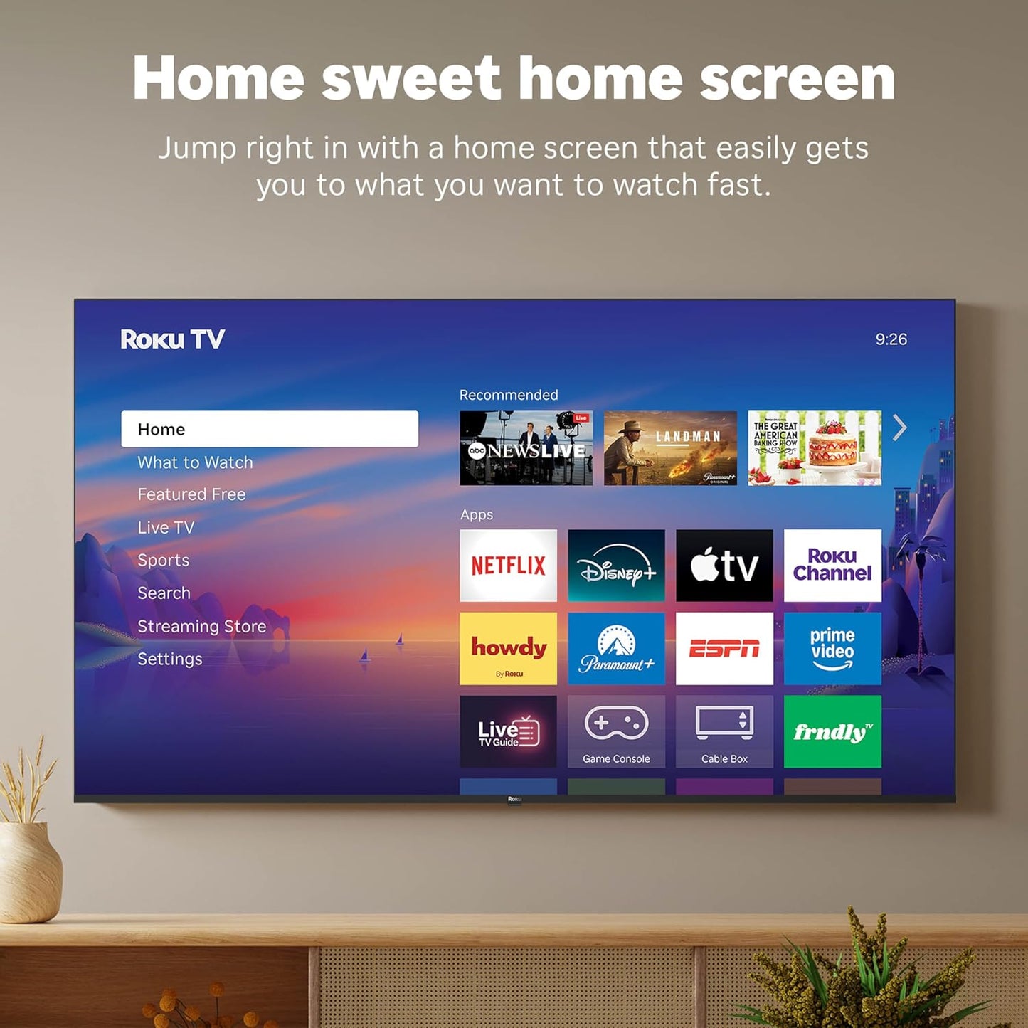 Roku Smart TV 2026 – 65-Inch Select Series, 4K QLED TV – Roku TV with Voice Remote – Flat Screen QLED Television with Wi-Fi for Streaming Live Local News, Sports, & Movies – Bluetooth Headphone Mode
