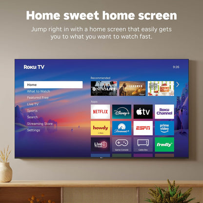 Roku Smart TV 2026 – 65-Inch Select Series, 4K QLED TV – Roku TV with Voice Remote – Flat Screen QLED Television with Wi-Fi for Streaming Live Local News, Sports, & Movies – Bluetooth Headphone Mode