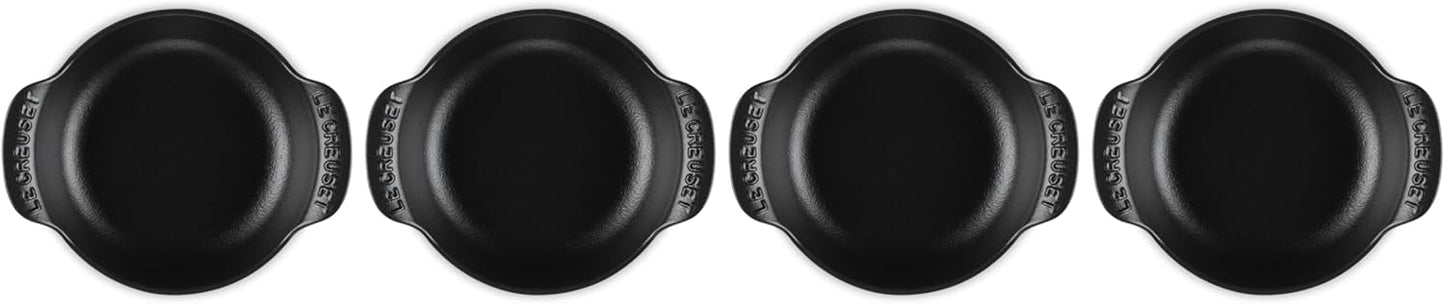 Le Creuset Enameled Cast Iron Gourmand Collection Set of 4 Mini Round Braiser,.3 qt., Matte Black