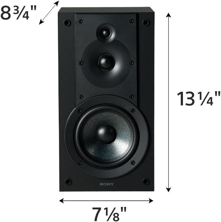 Sony CS Speakers, SS-CS5M2 3-Way 3-Driver Hi-res Bookshelf Speakers (Pair), 2025 Model,Black