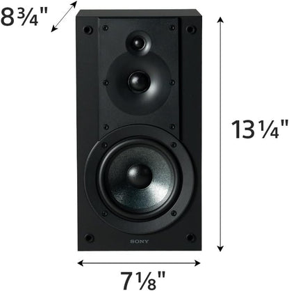 Sony CS Speakers, SS-CS5M2 3-Way 3-Driver Hi-res Bookshelf Speakers (Pair), 2025 Model,Black