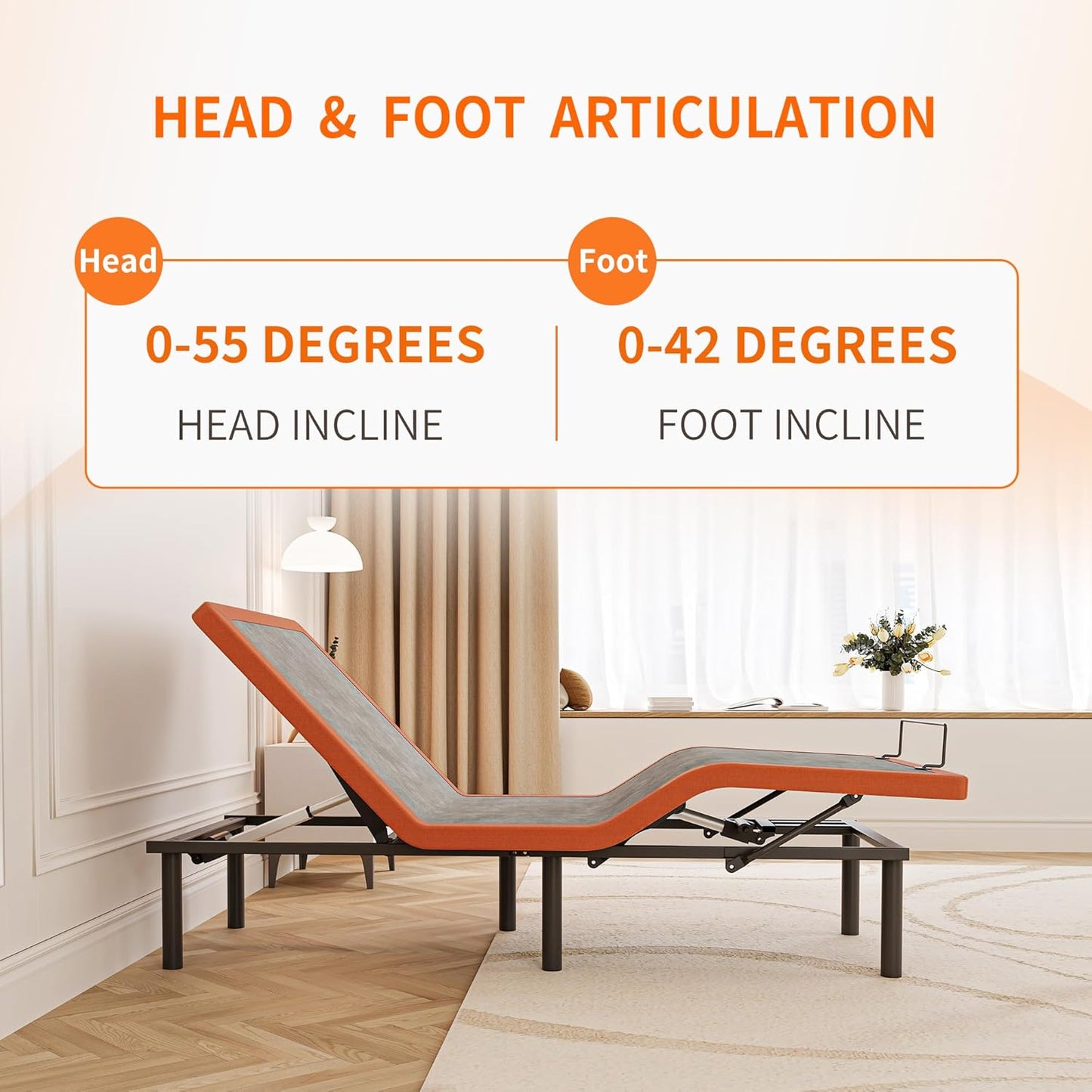 ESHINE Adjustable Bed Frame + 10 Inch Gel Memory Foam Mattress Twin XL Adjustable Bed Bluetooth APP Control, Wireless Remote, Zero Gravity, Anti Snore, Head and Foot Incline, 2000 Series