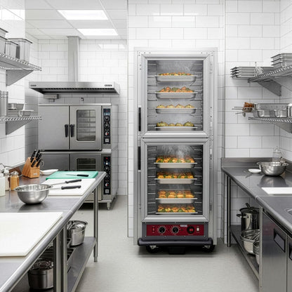 Kratos Premium Full Size Universal Insulated Commercial Holding and Proofing Cabinet, Holds Sheet Pans and Food Pans, Clear Dutch Door, 120V, 2000W (28W-237)