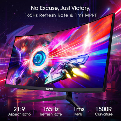 SCEPTRE 34-Inch Curved Ultrawide WQHD Monitor, 180Hz