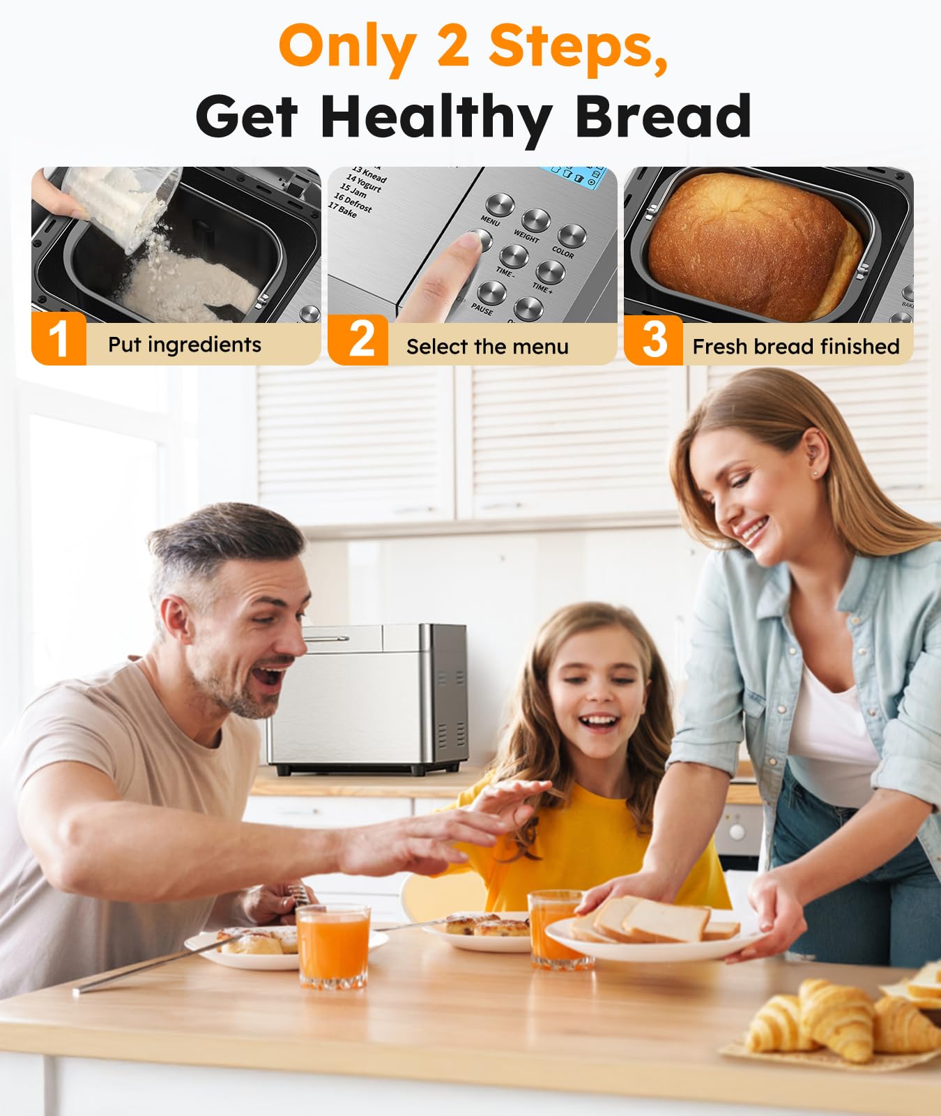 OSIPOTO 2LB Automatic Bread Maker Machine with Timer