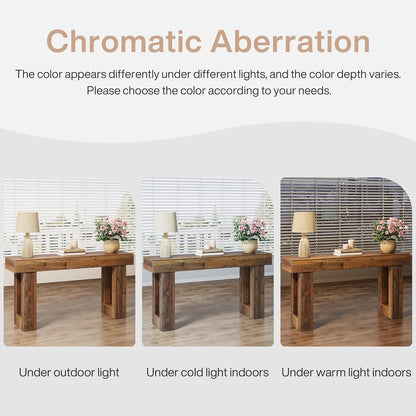 Tribesigns 63-Inch Long Console Table, Wooden Rectangular Sofa Table Behind The Couch, Farmhouse Entryway Table for Entrance, Hallway, Living Room (Mix Brown)