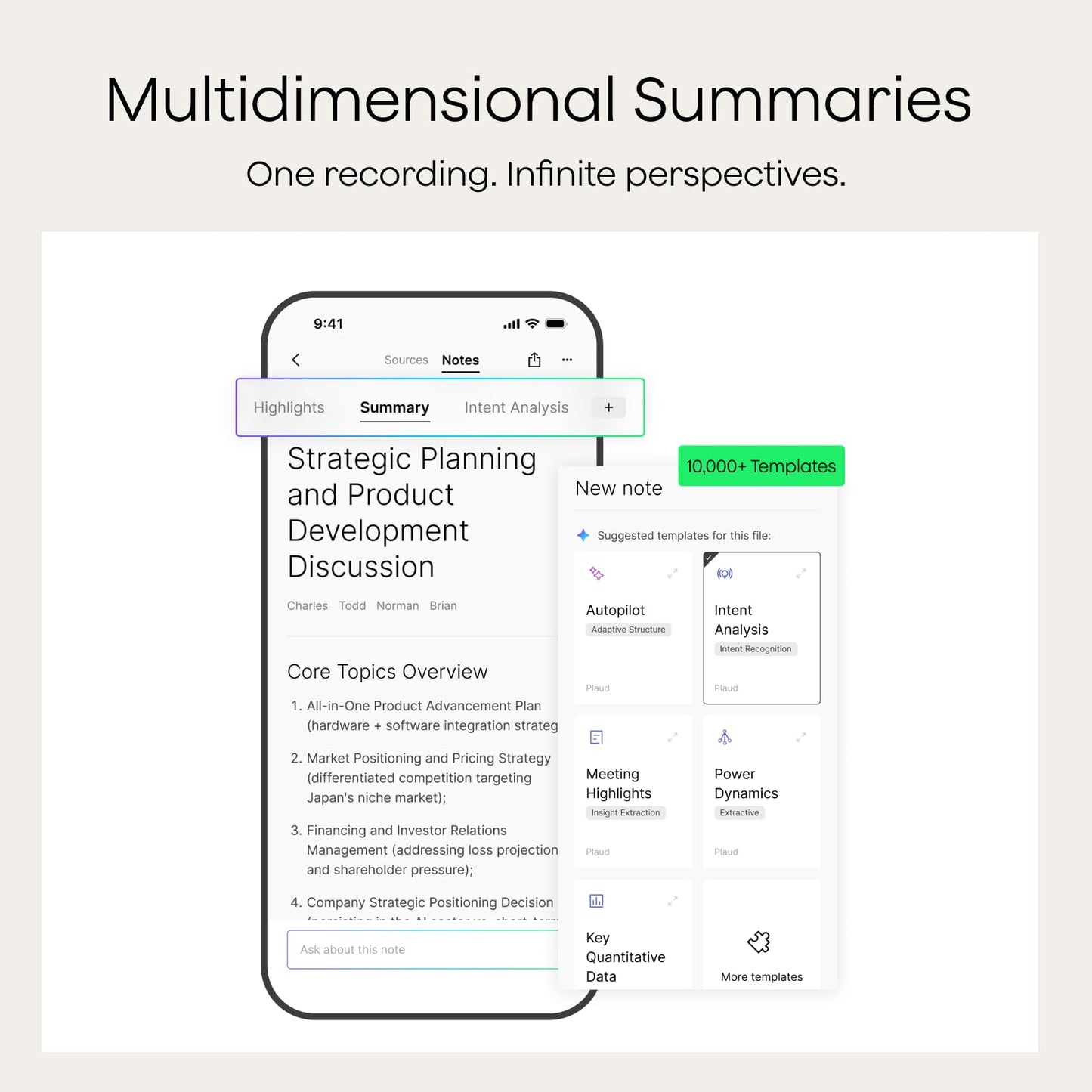 PLAUD Note Pro AI Voice Recorder - Transcribe, Summarize, App Control, 112 Languages