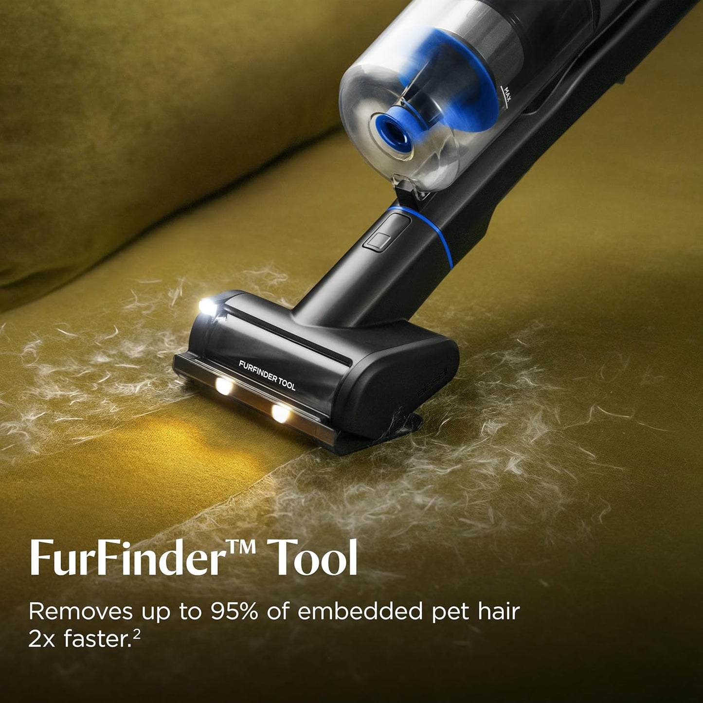 Bissell PowerClean FurGuard 280W Self-Standing Cordless Vacuum w/Self-Cleaning Brush Roll, Strong Suction, Removeable Battery, Wall Mount, Upholstery Tool & Bright Headlights