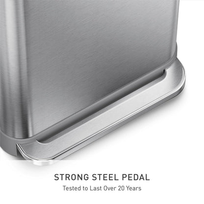 SIMPLEHUMAN 45L Hands-Free Kitchen Trash Can, Soft-Close Lid