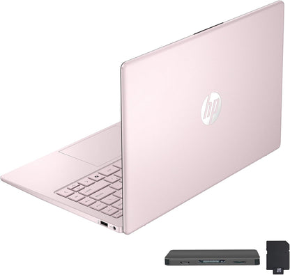 HP Stream 14" HD Laptop, Intel Processor N150, 16GB RAM, 416GB Storage (128GB UFS+288GB Docking Station Set), Intel Graphics, 1 Year Office 365, Copilot, Wi-Fi, HD Camera, Windows 11, Pink