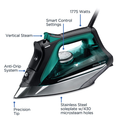 ROWENTA Pro Master Steam Iron with Stainless Steel Soleplate