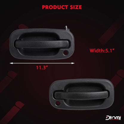 Exterior Door Handles, w/Lock Cylinders & Keys Compatible With Chevy GMC Cadillac Vehicle 1999-2007 Silverado Suburban Tahoe Avalanche, Sierra Yukon, Escalade Replaces# 15034985, 15034986 (2Pair)