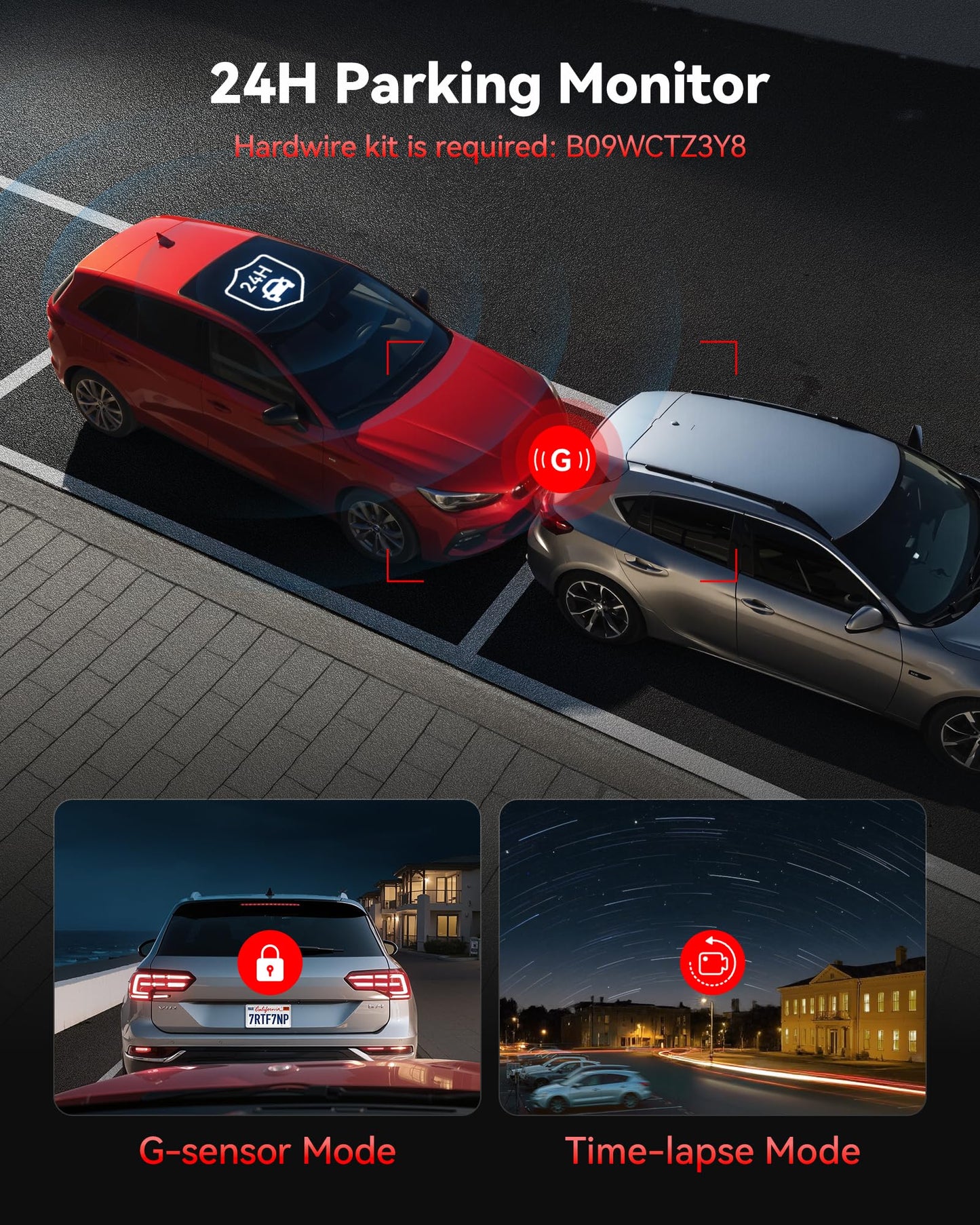 REDTIGER 4K Dash Cam Front Rear with GPS, Night Vision