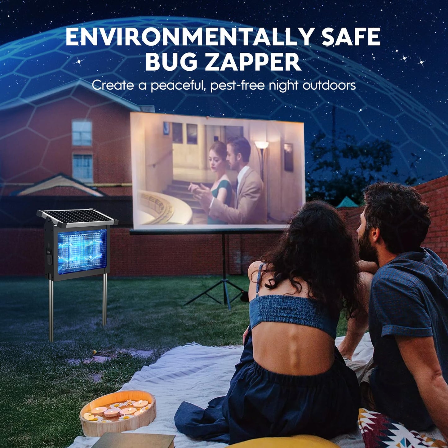 PHATROYYEE Solar Bug Zapper - Cordless Waterproof Mosquito Trap