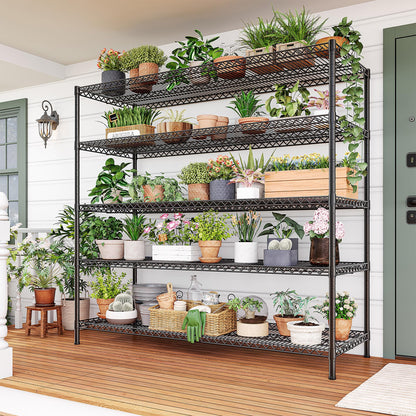 REIBII 55.5" W Heavy Duty Metal Shelving Unit - 5 Tier Storage