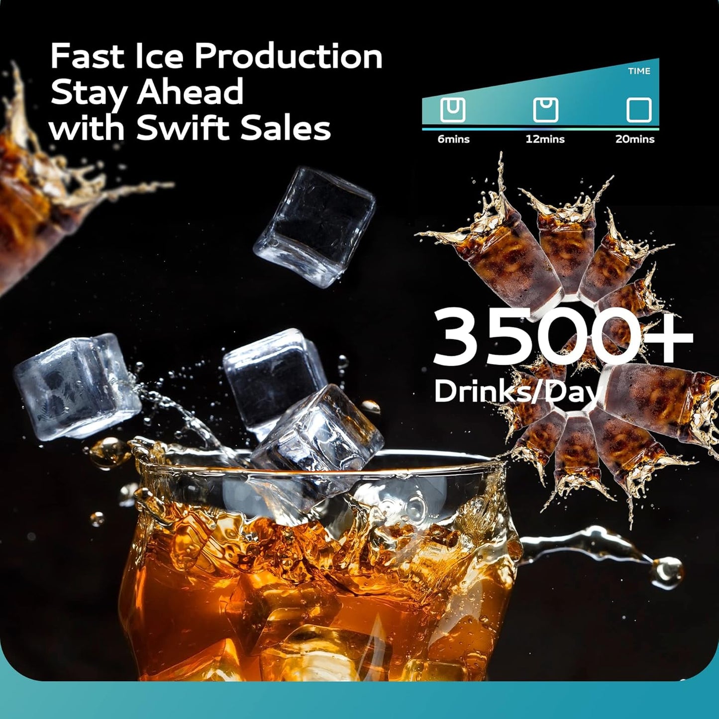 EUHOMY Commercial Ice Maker Machine 400Lbs/24H,ETL Approval, Industrial Ice Machine, 250Lbs Storage, Ice Ready in 11-20min, Stainless Steel Ice Maker for Bar/Cafe/Restaurant/Business
