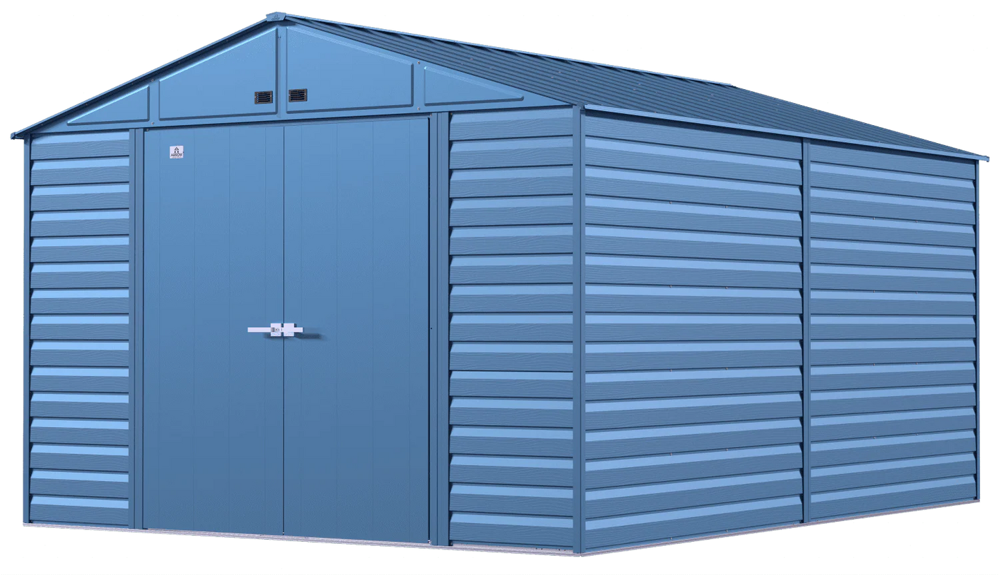 Arrow Select Steel Storage Shed, 10x14, Blue Grey