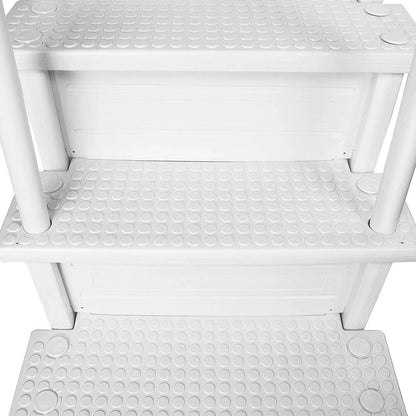 Select Anti-Slip in-Pool Steps | Gray | for Above Ground Swimming Pools | Can Mount to Decks 48" to 54" H | Safety Stairs Capacity Up to 300 lbs