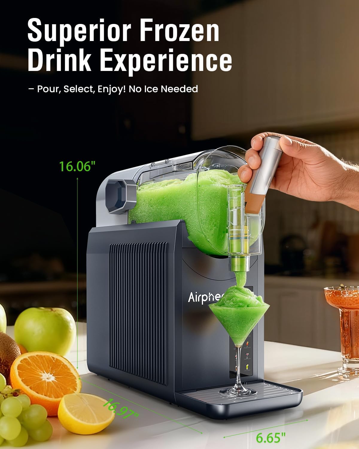 Slushie Machine,Slushy Machine for Home,Frozen Drink Maker for Home,6 One-Touch Programs, Self-Cleaning,No Ice Needed,Makes Milkshakes,Margaritas, Smoothies,Frozen Cocktails,and More