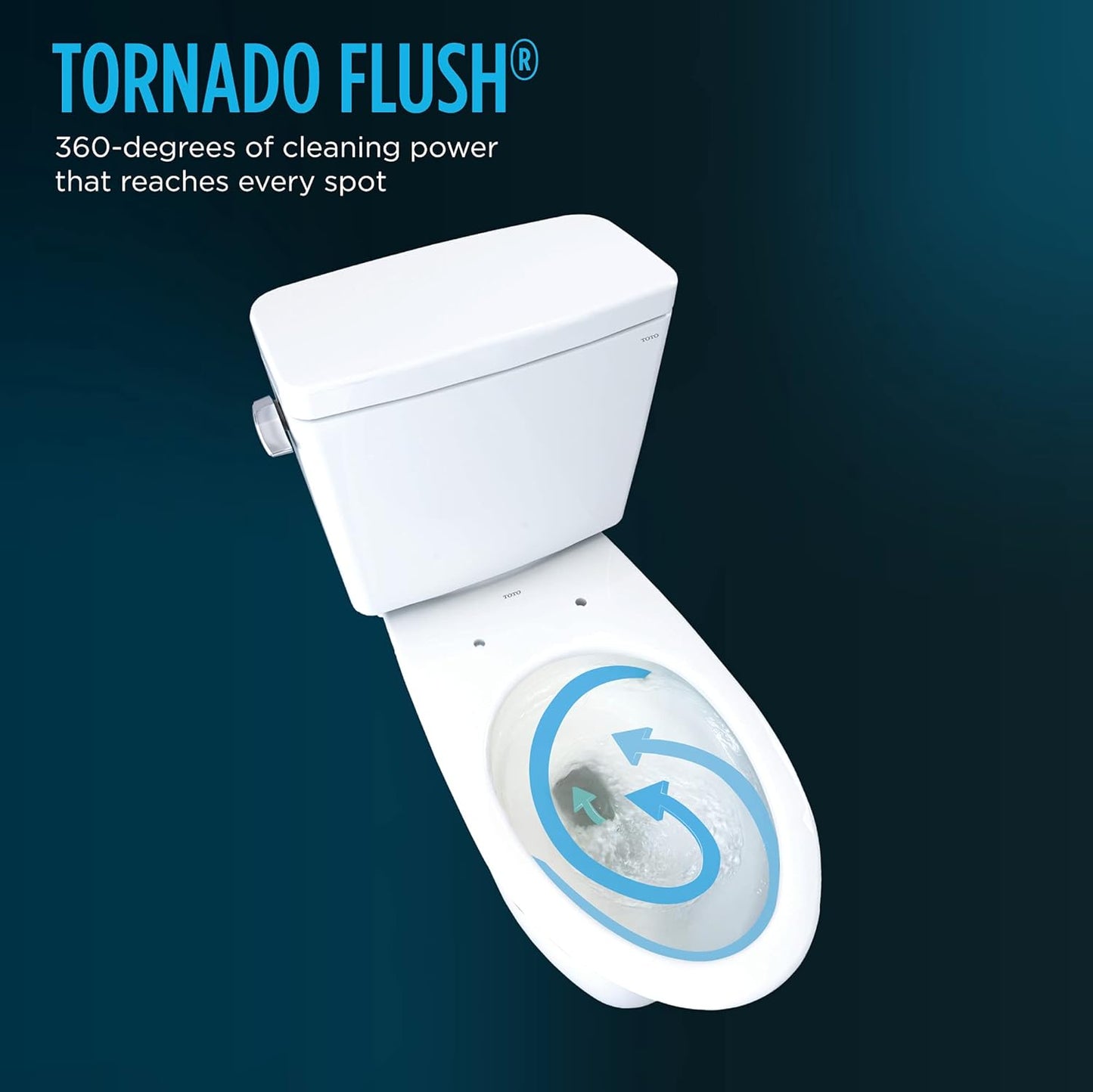 TOTO Drake Two-Piece Elongated 1.6 GPF Universal Height TORNADO FLUSH Toilet with CEFIONTECT, Cotton White - CST776CSFG#01