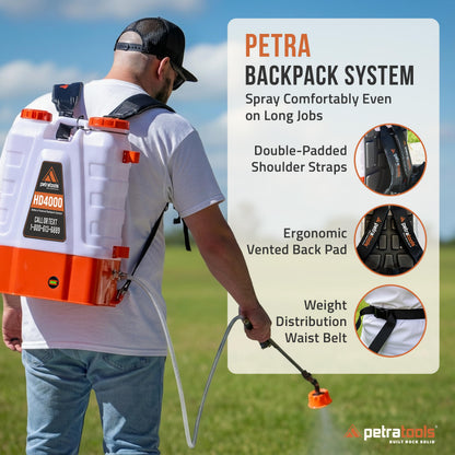 PETRA HD4000 Battery Powered Backpack Sprayer 4 Gallon