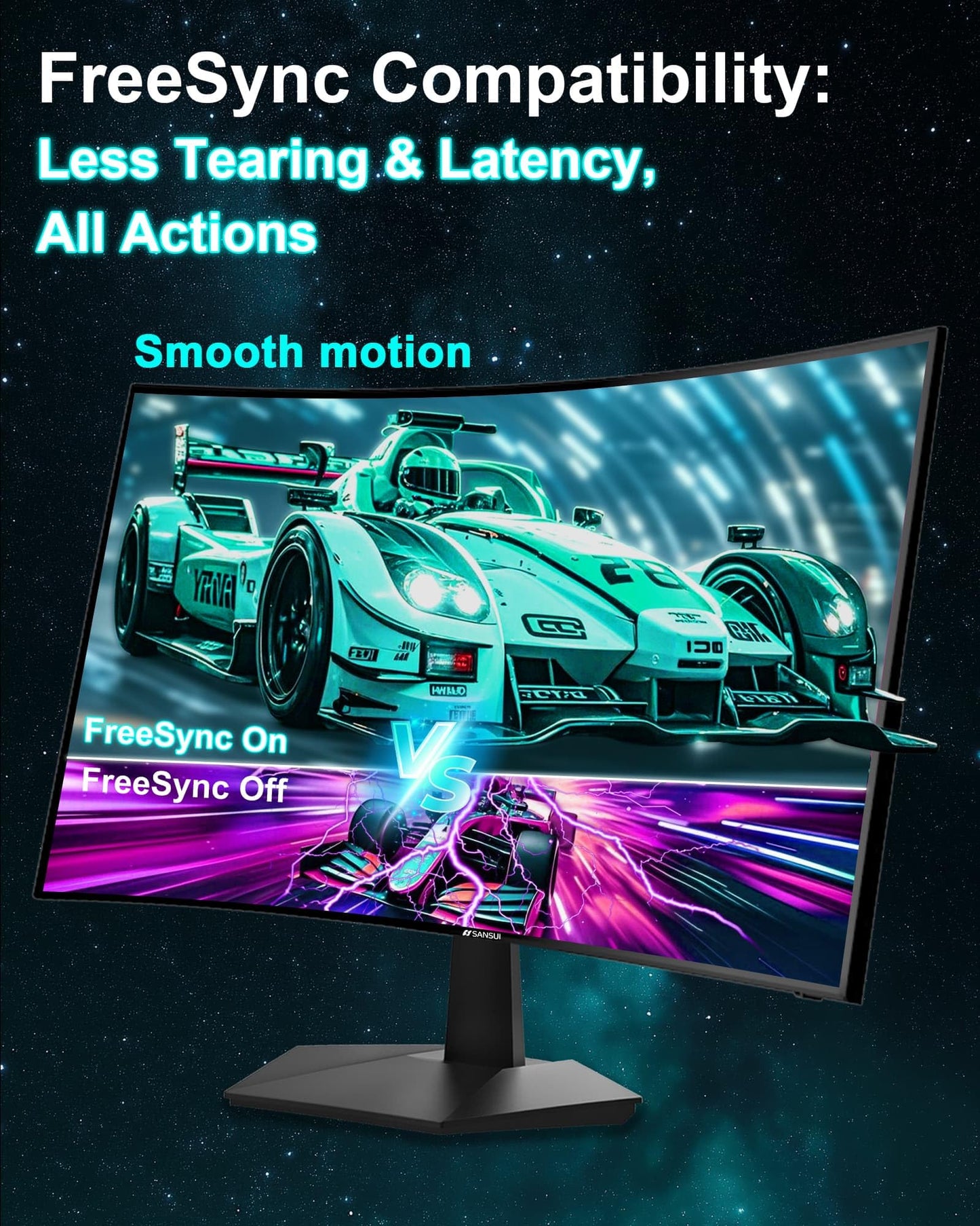 SANSUI 27-Inch Curved 160Hz Gaming Monitor FHD 1080P