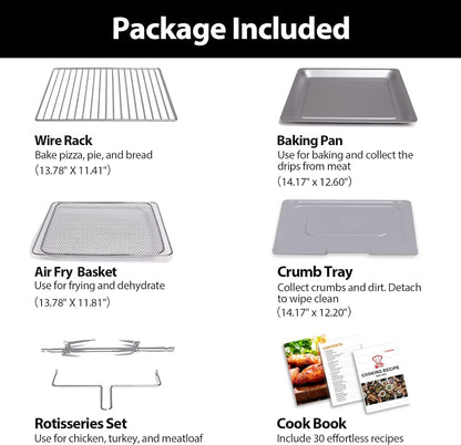 Extra Large Air Fryer, 19-in-1 Air Fryer Oven Combo
