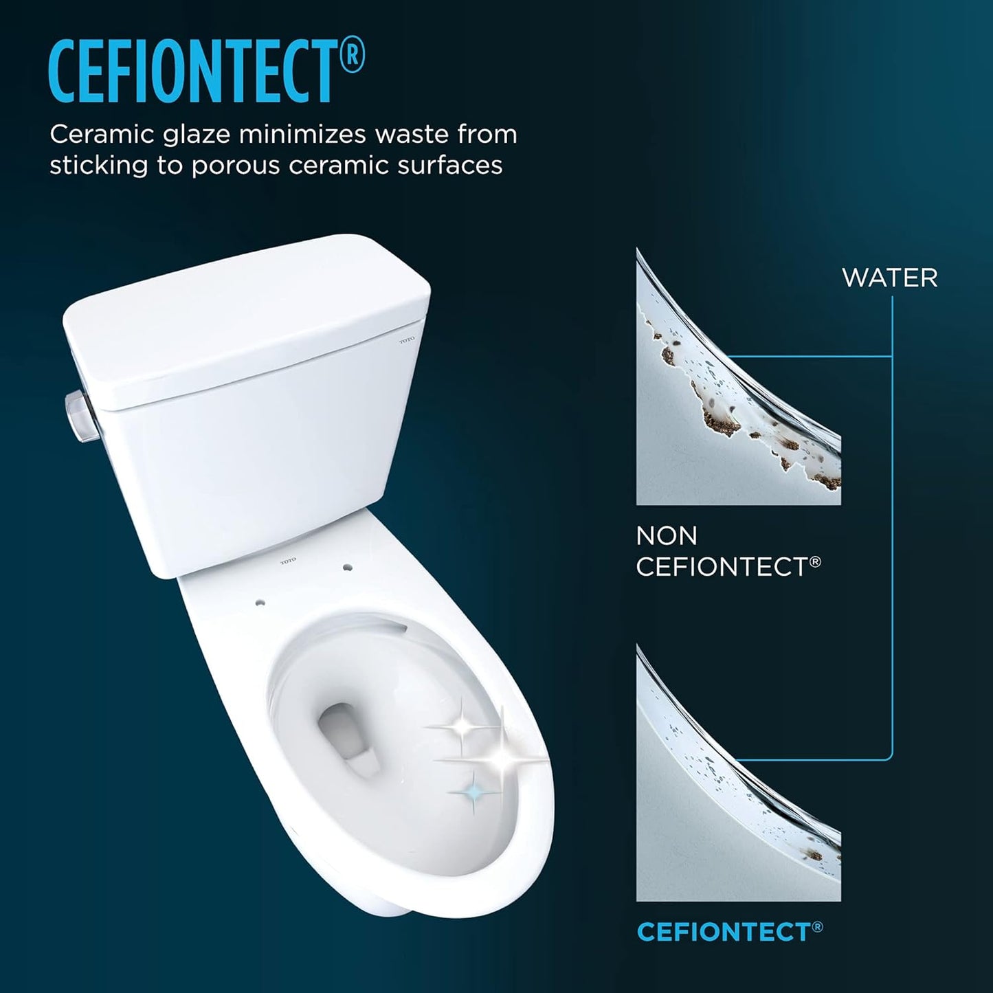 TOTO Drake Two-Piece Elongated 1.6 GPF Universal Height TORNADO FLUSH Toilet with CEFIONTECT, Cotton White - CST776CSFG#01