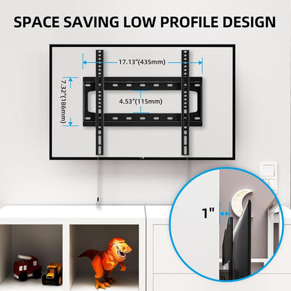 HOME VISION TV Wall Mount Fixed for Most 26-65 Inch Flat/Curved TVs with Max VESA 400X400mm up to 99Lbs Fits 16 Inch Wood Studs, Universal Low Profile Wall Mount TV Bracket, Space Saving HV8401