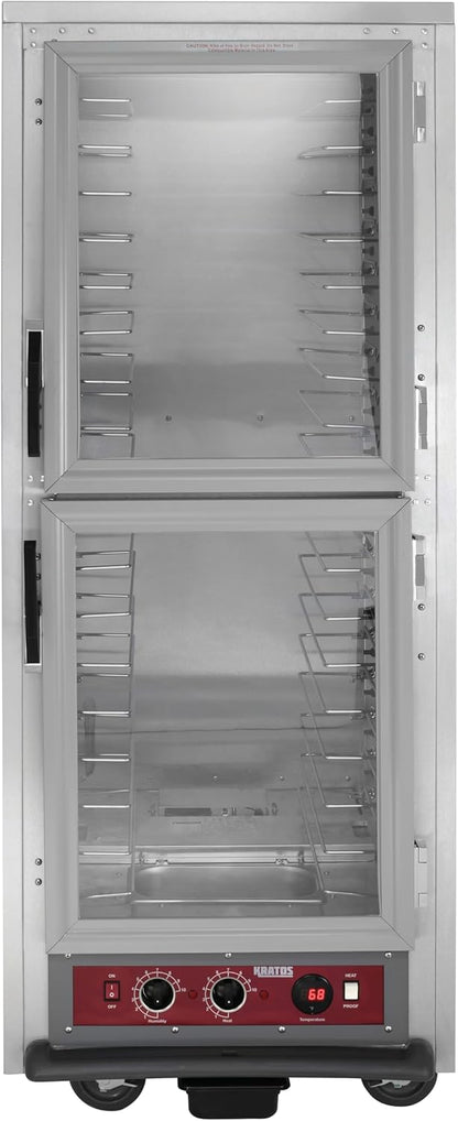 Kratos Premium Full Size Universal Insulated Commercial Holding and Proofing Cabinet, Holds Sheet Pans and Food Pans, Clear Dutch Door, 120V, 2000W (28W-237)